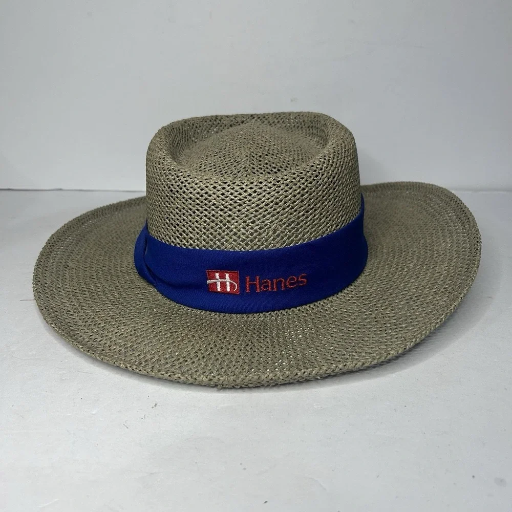 Vintage Hanes 1996 Atlanta Olympics Blue Band Straw Volunteer Hat OSFM